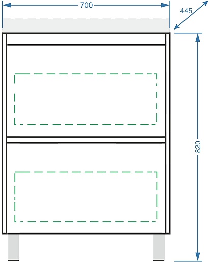 Stella Polare Тумба под раковину Борнео 70 Люкс графит матовый – картинка-9